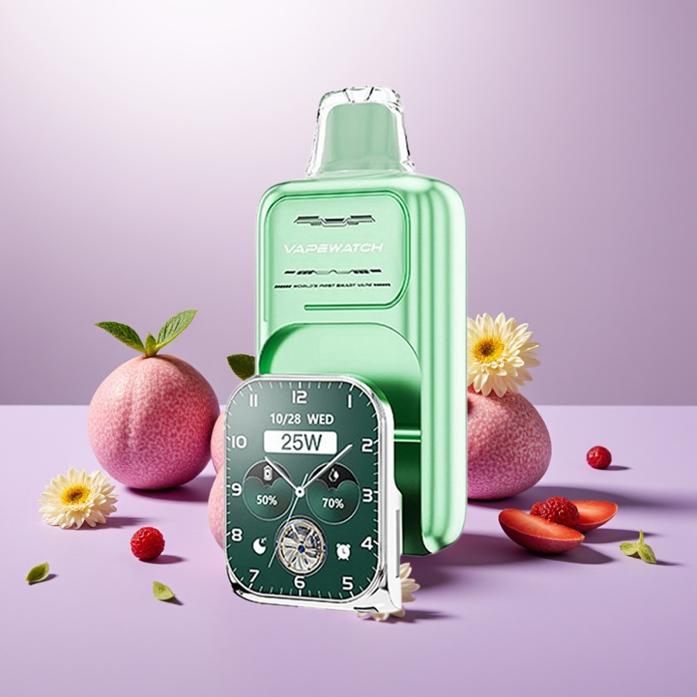 JNR VapeWatch 30000 Puffs Vape Desechable Menta de Miami con 19mL y Doble Malla