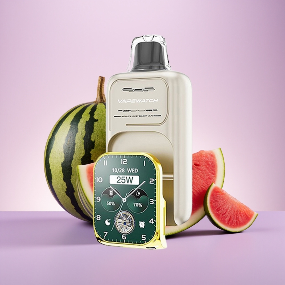 JNR VapeWatch 30000 Puffs Vape Desechable Sandía Hielo - 19mL, 5% Nicotina, Carga Rápida Tipo-C