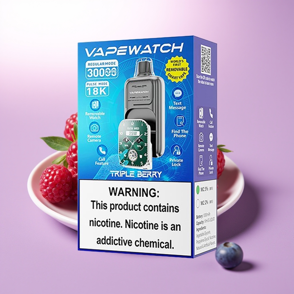 JNR VapeWatch 30000 Puffs Vape Desechable Triple Baya con 19mL y Carga Rápida Type-C