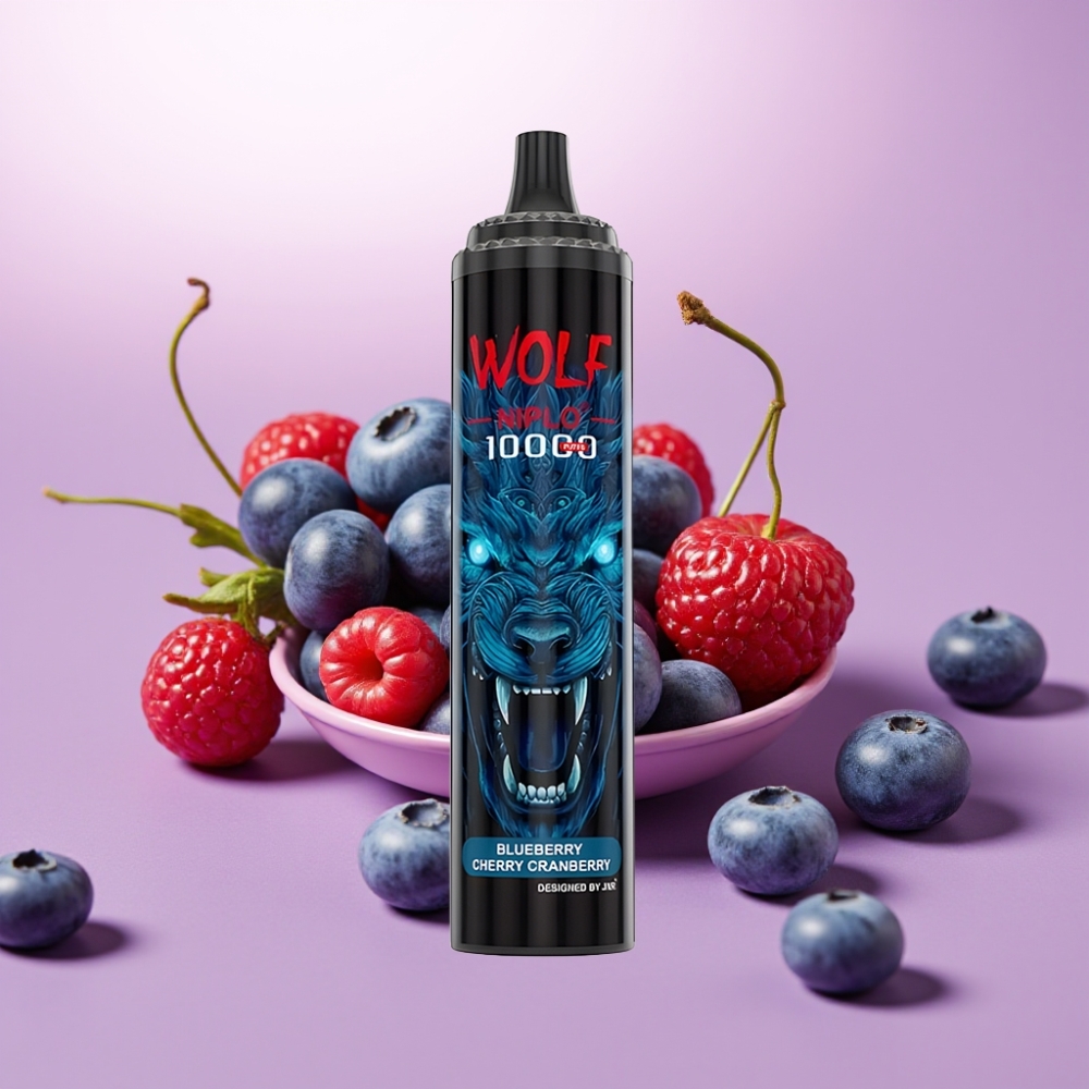 JNR Wolf Niplo 10000 Puffs Vape Desechable Arándano Cereza Azul
