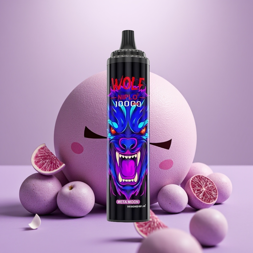 JNR Wolf Niplo 10000 Puffs Vape Disposable Meta Luna – 20ml, 5% Nicotina, Carga Tipo-C