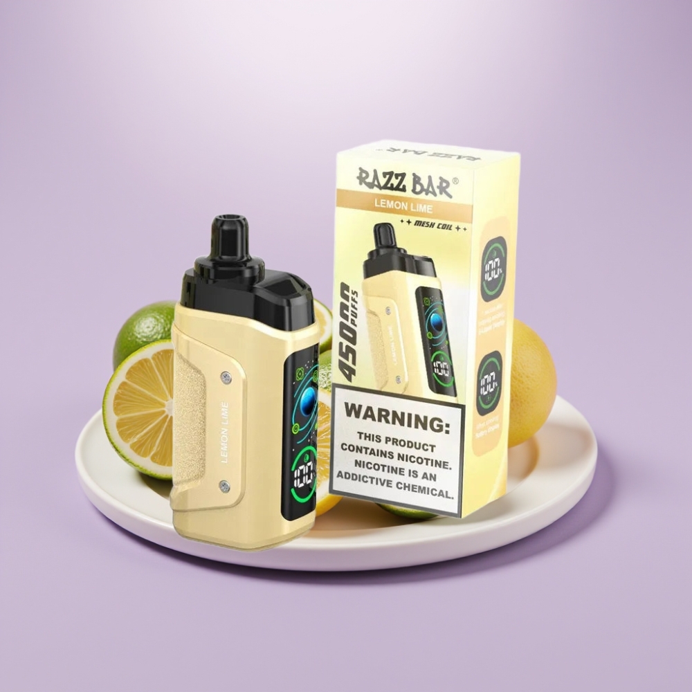 Razz Bar 45000 Puffs Desechable Vape Limón Lima con Bobina Mesh 1.0 Ohm y Flujo de Aire Ajustable
