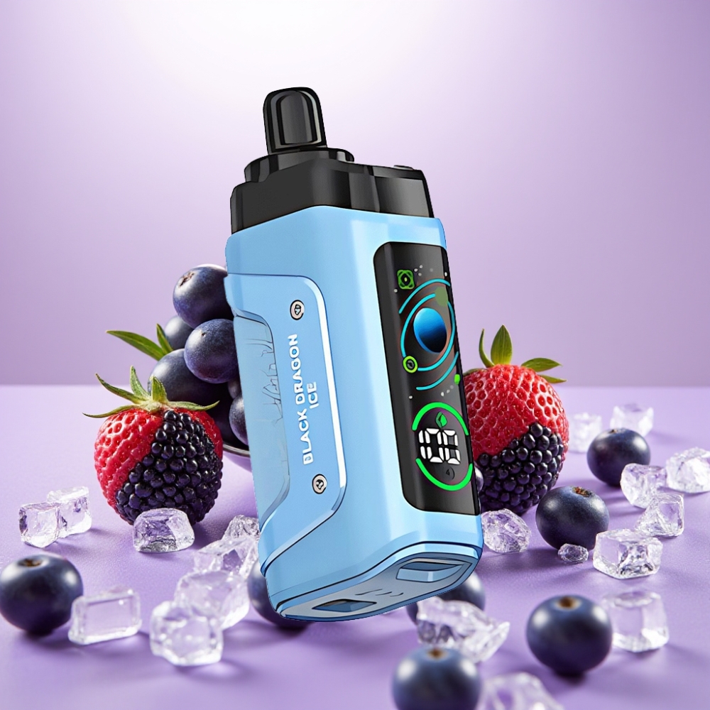 Razz Bar 45000 Puffs Desechable con Ajuste de Flujo y Batería Recargable Tipo-C – Dragón Negro Helado