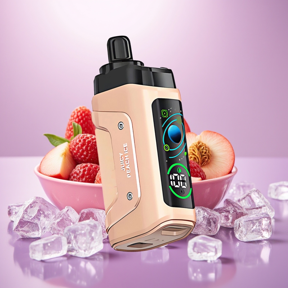 Razz Bar 45000 Puffs Vape Desechable Melocotón Jugoso Helado con Bobina Mesh 1.0 Ohm y Flujo de Aire Ajustable